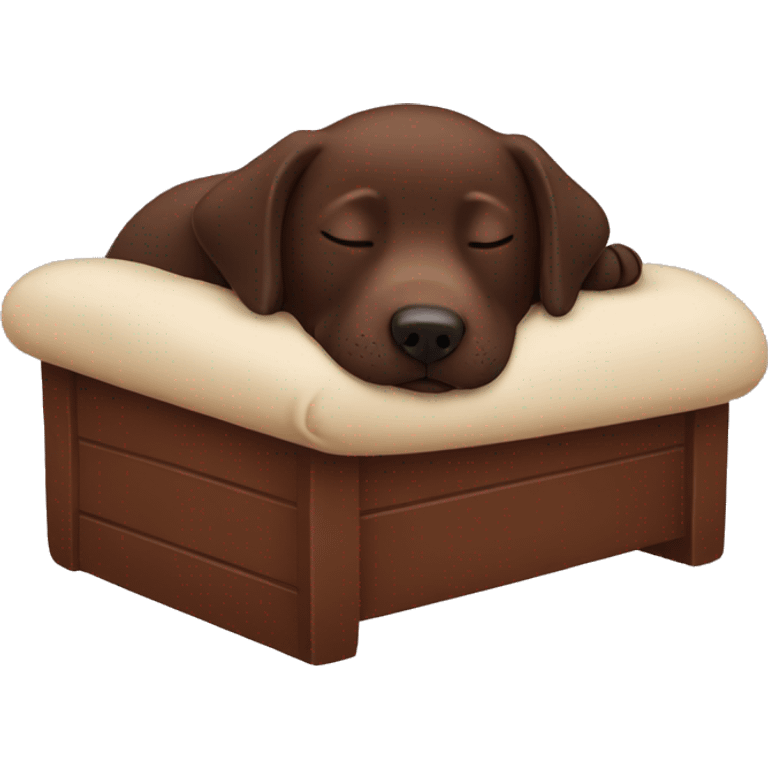 Chocolate Labrador sleeping emoji