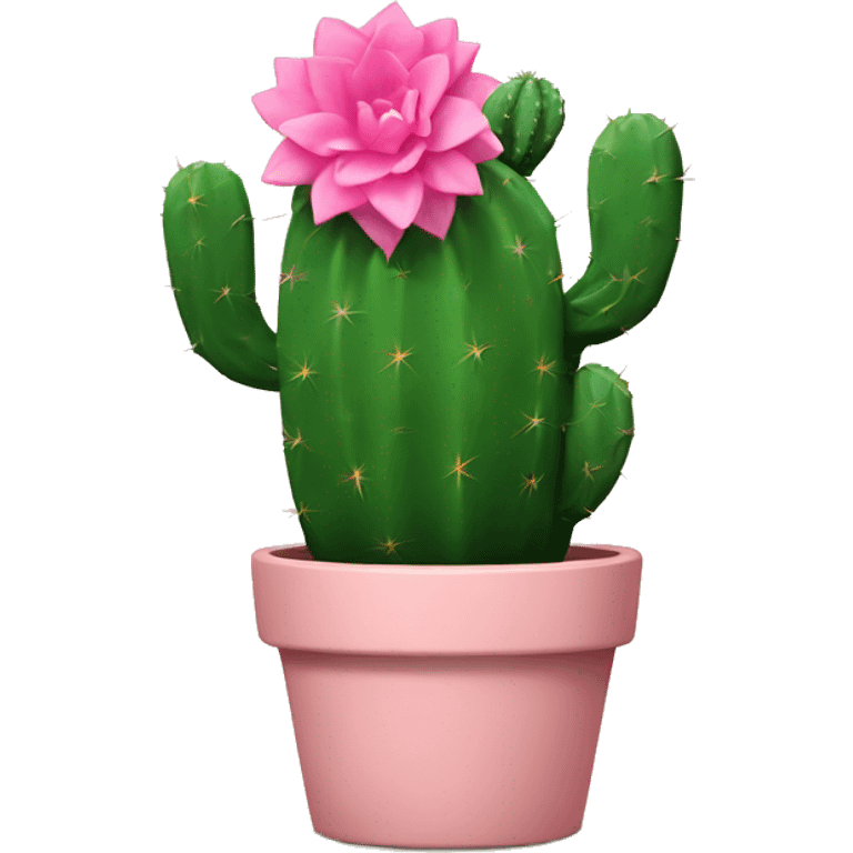 Create a cactus that is pink instead of green and in a beige planter emoji