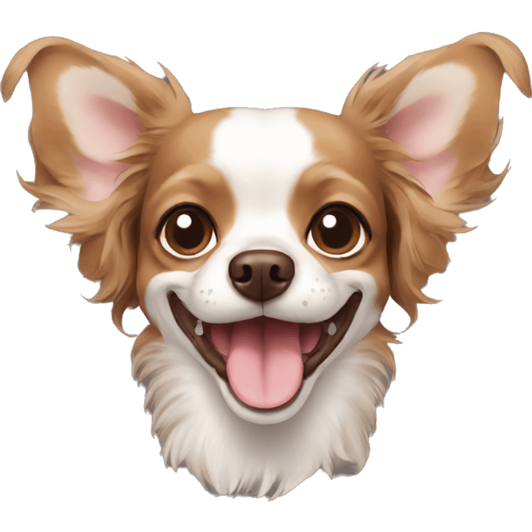 Brown Chihuahua spaniel smile  emoji