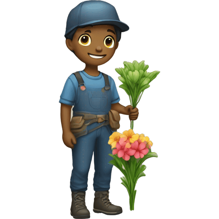 sarder boy and flower emoji