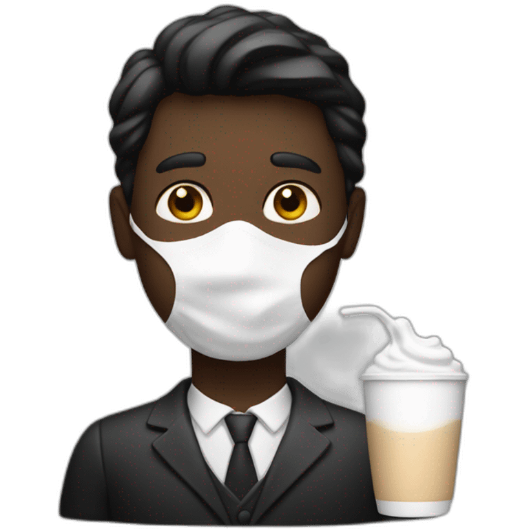 Un homme noir avec du lait emoji