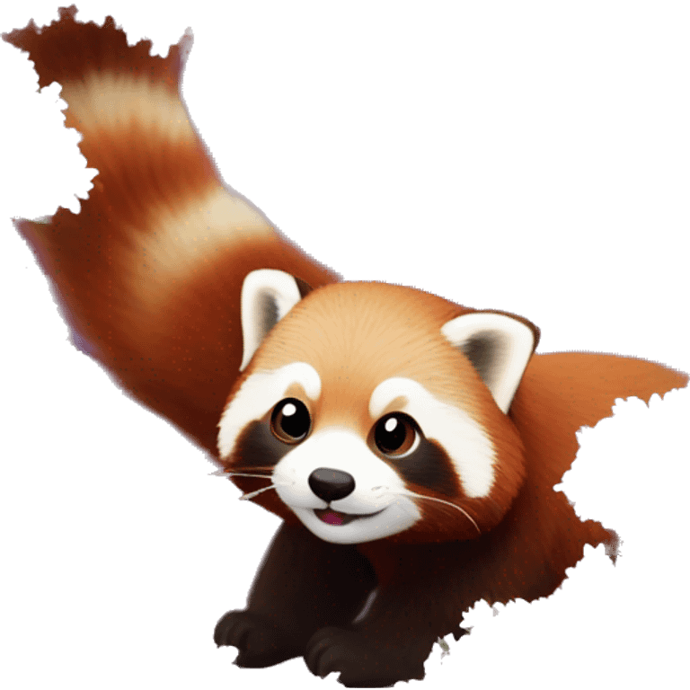 Red panda surrounded by lilac flowers emoji