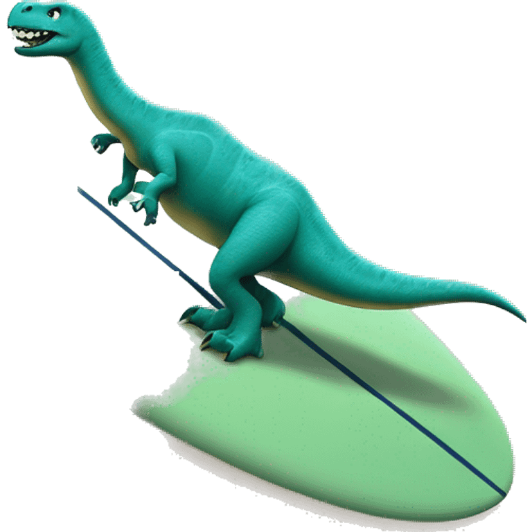 Ein Dino auf einen Surfboard emoji