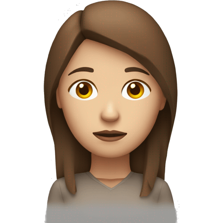 3d woman, sad face, full body, no background, brown hair emoji