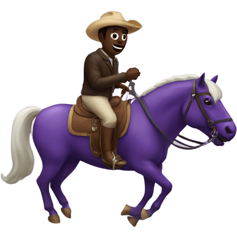 Diddy with an eggplant riding a horse emoji