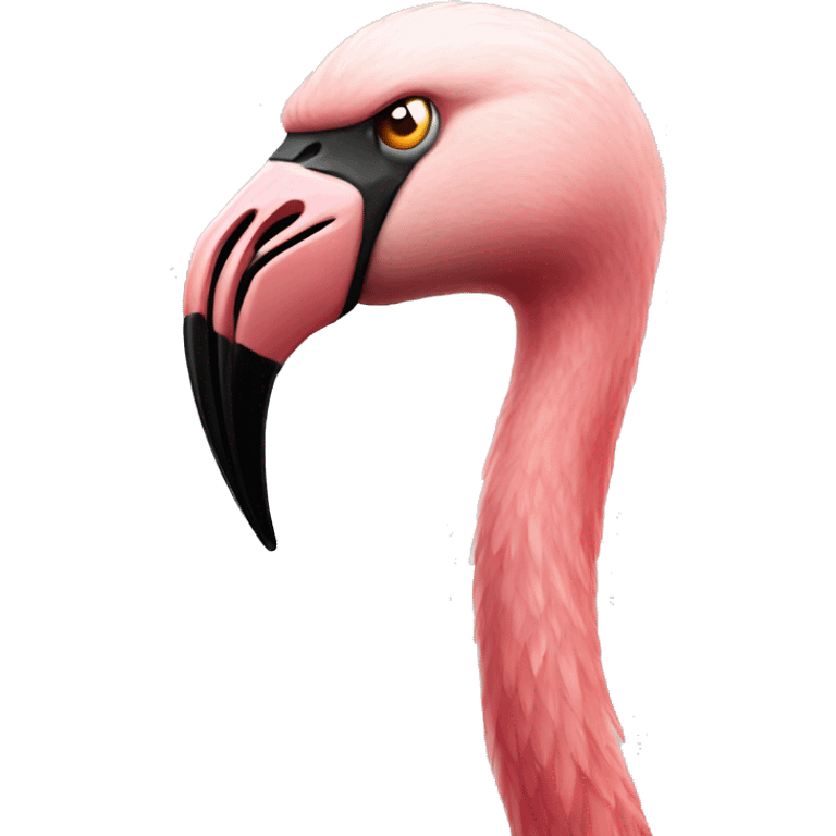 angry flamingo with flames from his ears emoji