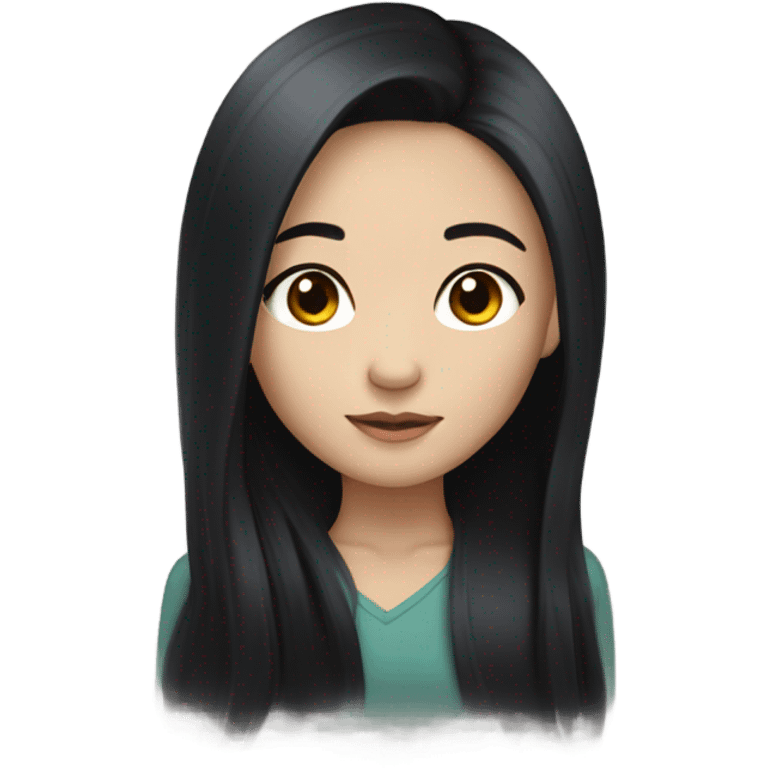 Beautiful girl,Black hair,long hair,Black eyes,Chinese emoji