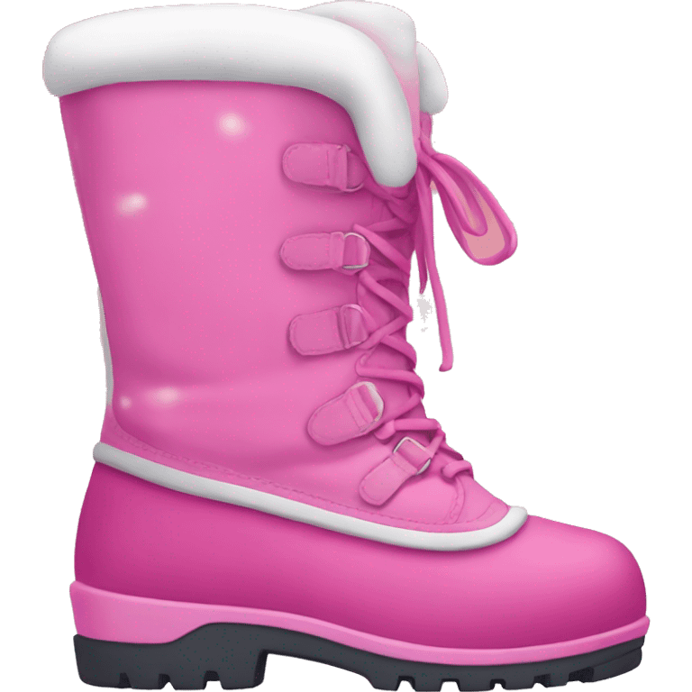 pink snow boots  emoji