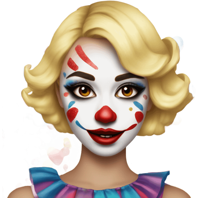 Blonde girl with clown makeup  emoji