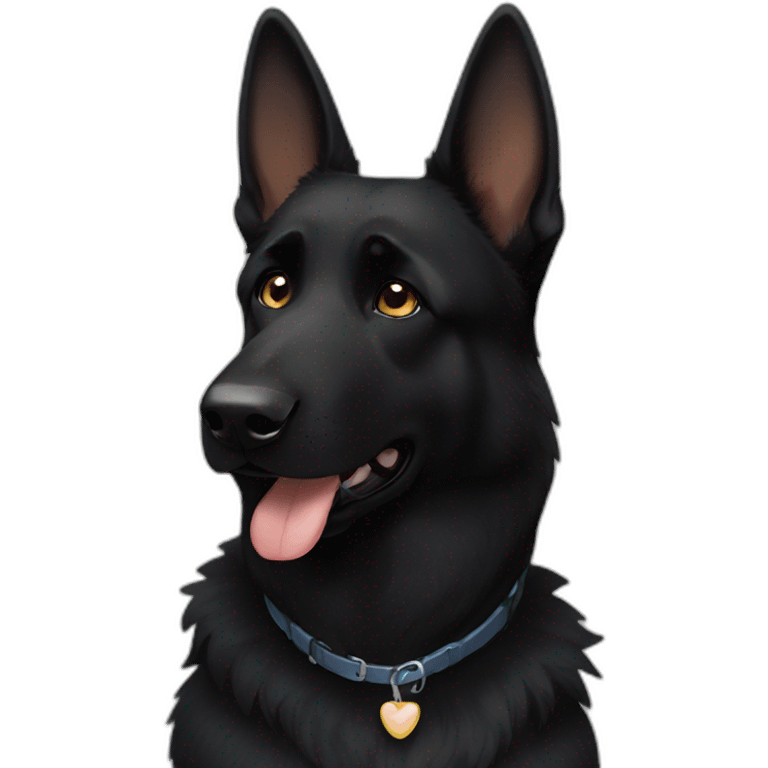 Black German shepherd with tears  emoji