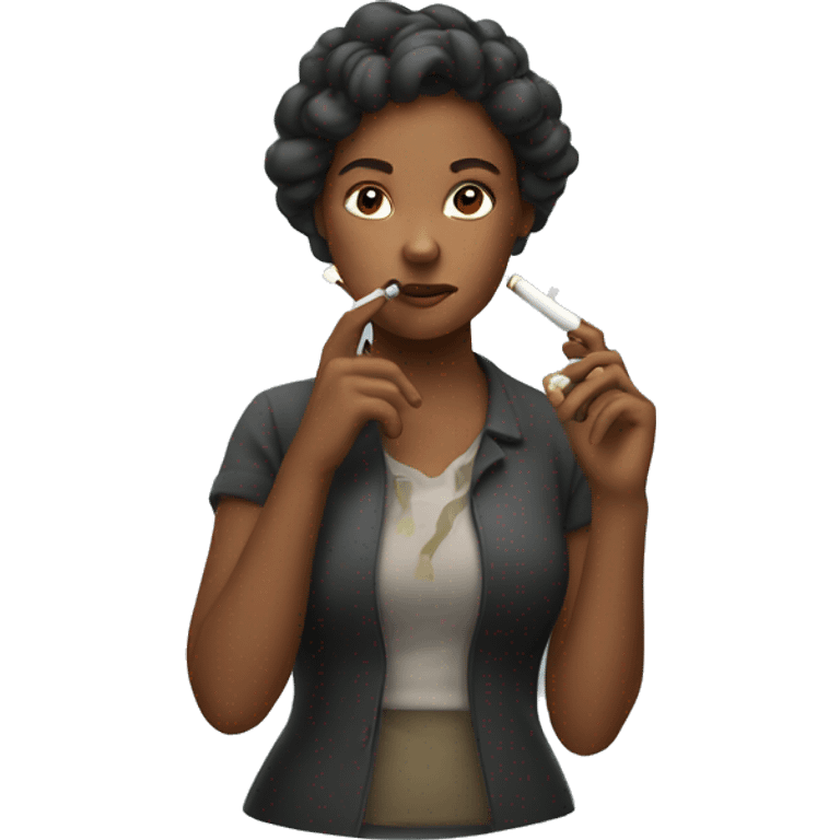 Young woman smoking big pipe emoji