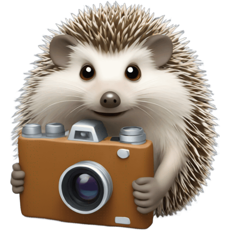 Hedgehog with a camera emoji