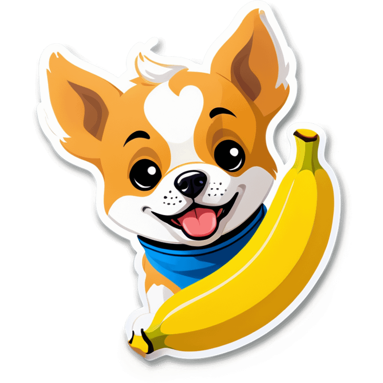 dog whit banana emoji