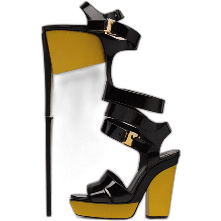 Ysl heel sandal TRIBUTE PLATFORM SANDAL black PATENT LEATHER emoji