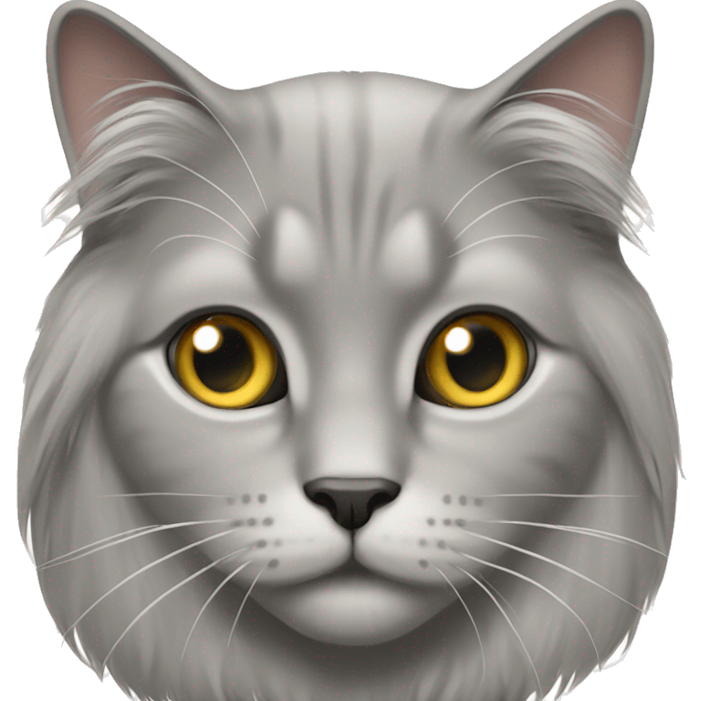 grey brittish long hair cat  emoji