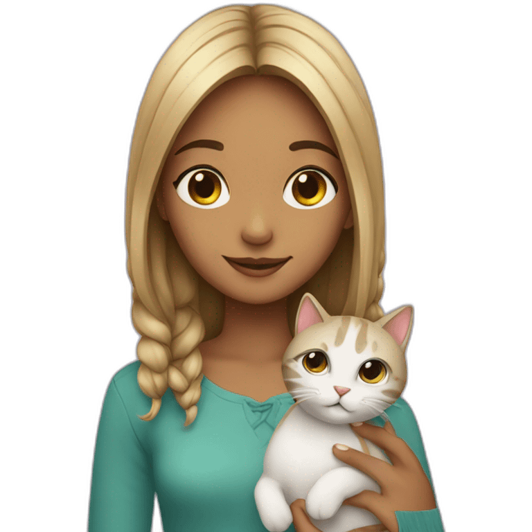 girl with cat emoji