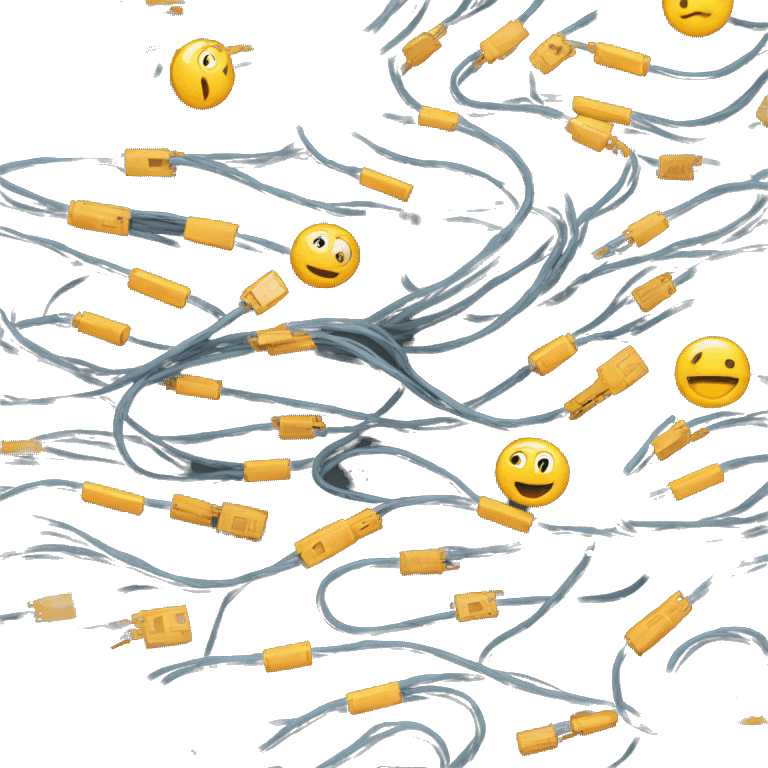 Unorganized bunch of cables emoji