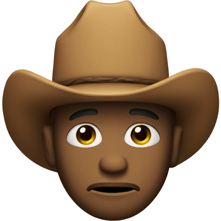 Sad face emoji with cowboy hat emoji