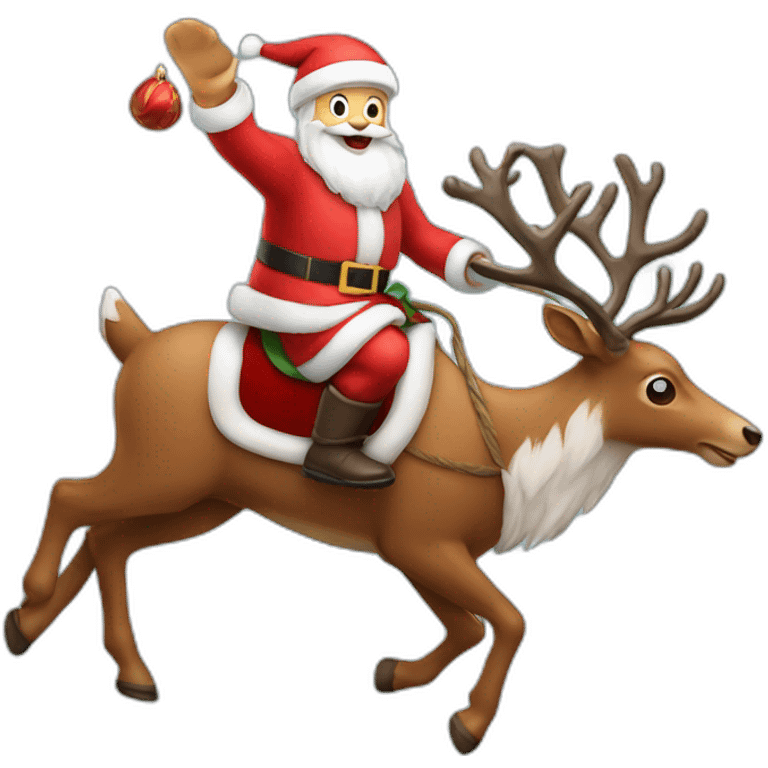 santa riding a reindeer emoji