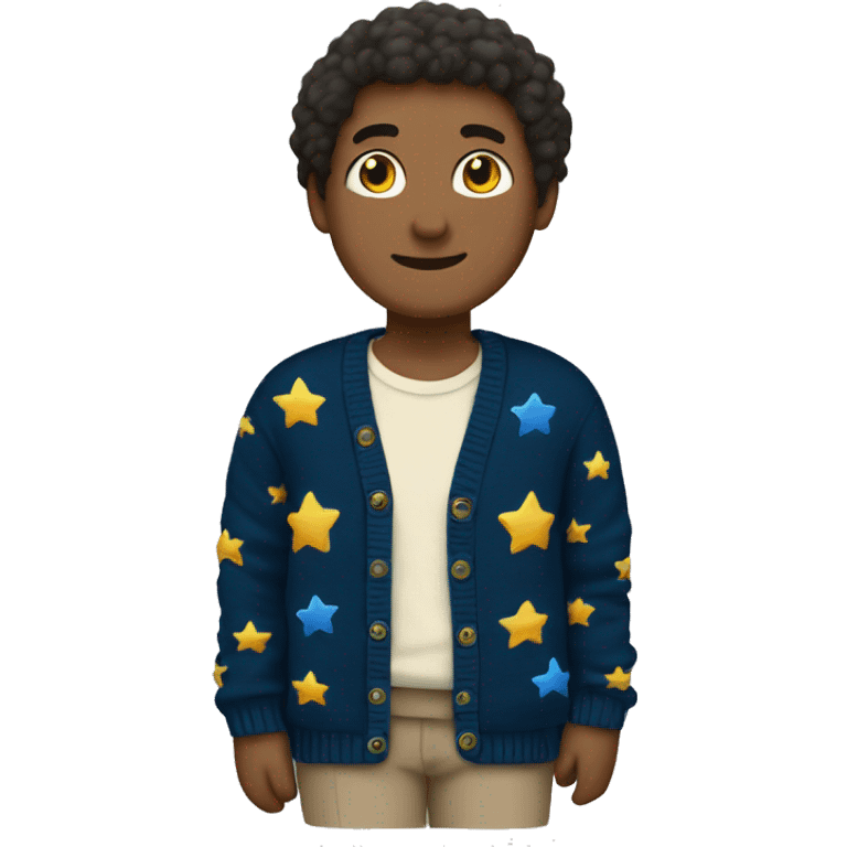 cardigan with stars on elbows of sleeves emoji