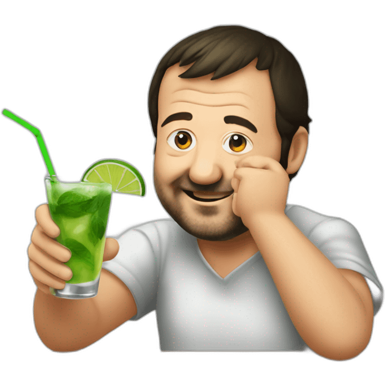 Matteo Salvini drinking mojitos emoji