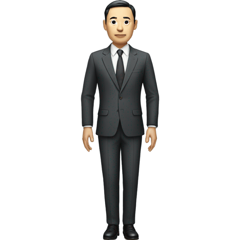 rich chinese man with narrow eyes full length in suit emoji