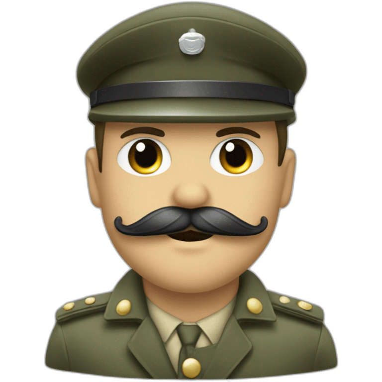 Soldat blanc moustache en brosse à dents noire emoji