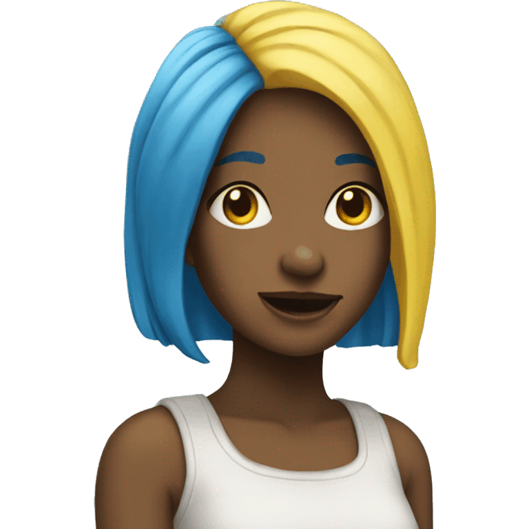 yellow girl blue hair emoji