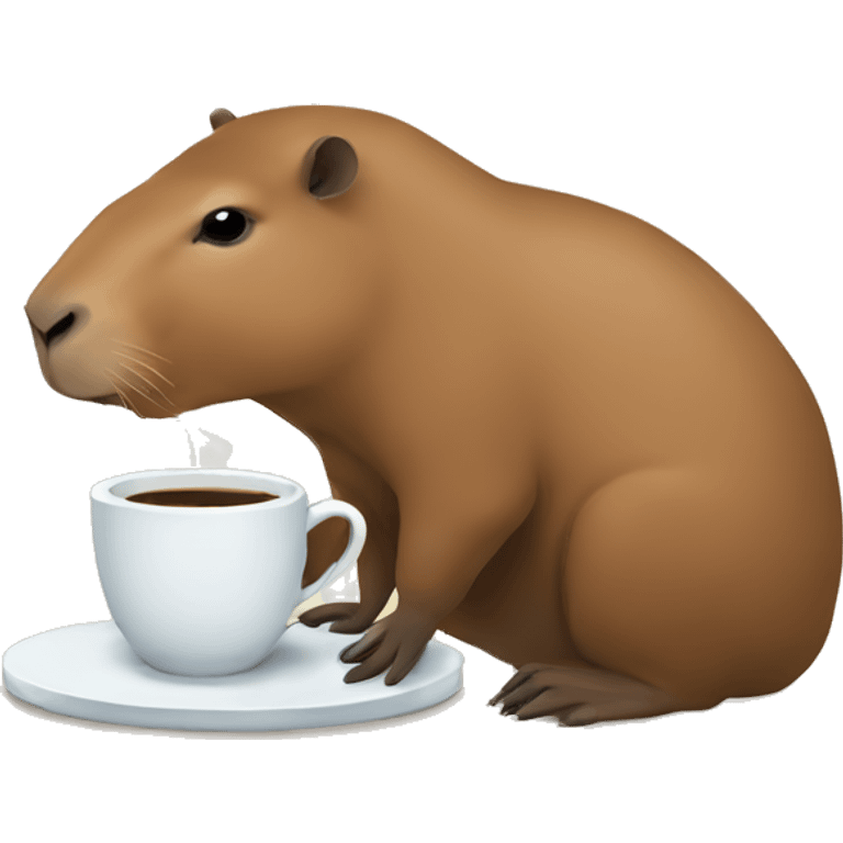 capybara drinking coffee  emoji