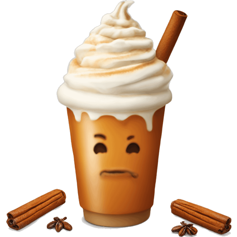 Pumpkin spice latte with whipped cream emoji