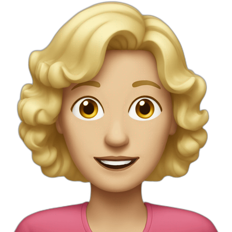 Wave hi blonde older woman  emoji