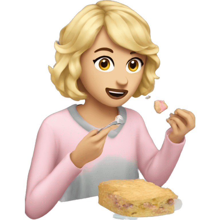 Taylor switft comiendo pastel  emoji