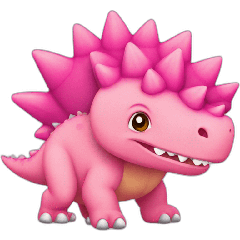 pink stegosaurus flat design and cute emoji