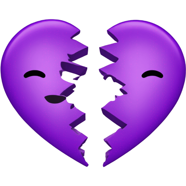 Broken heart in two halves in purple  emoji