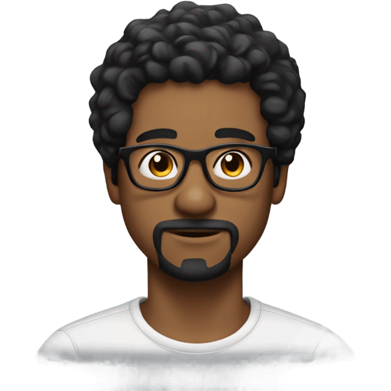 Black hair guy, goatee, glasses, mind blown  emoji