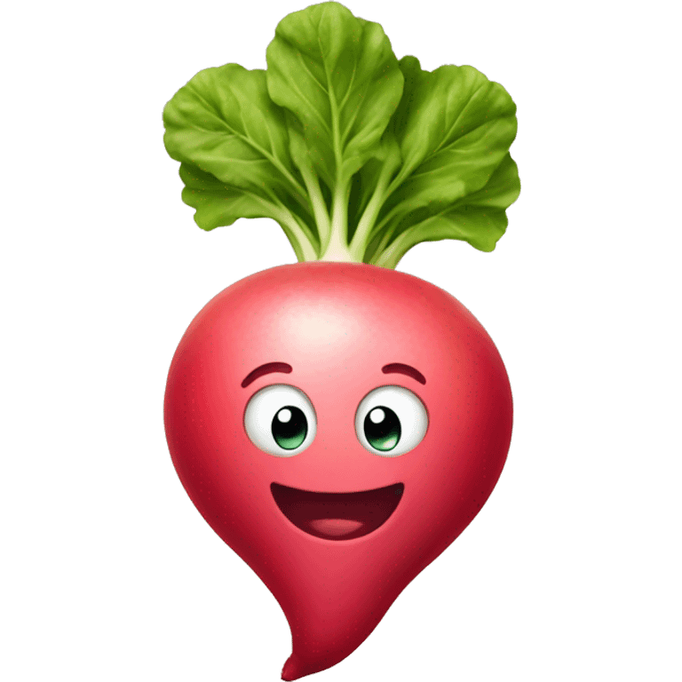 Radish with cute smile  emoji