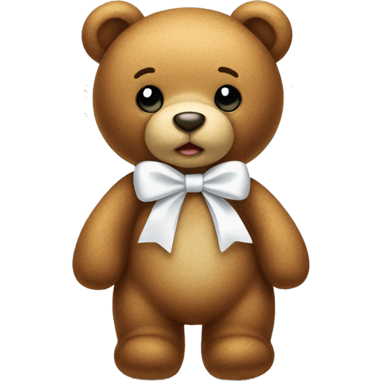 teddy bear with a white bow emoji