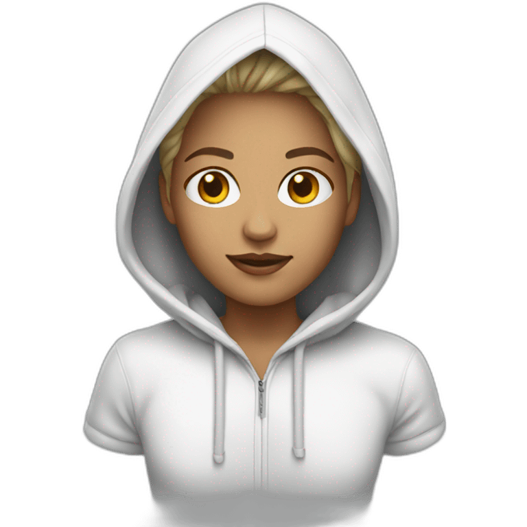 White model with hoodie emoji