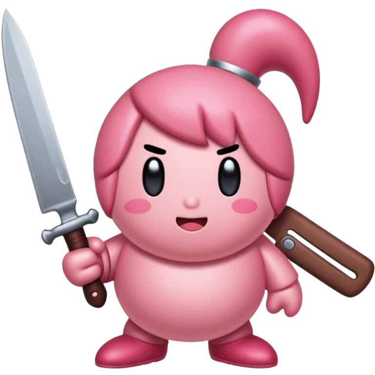 kirby with a knife  emoji