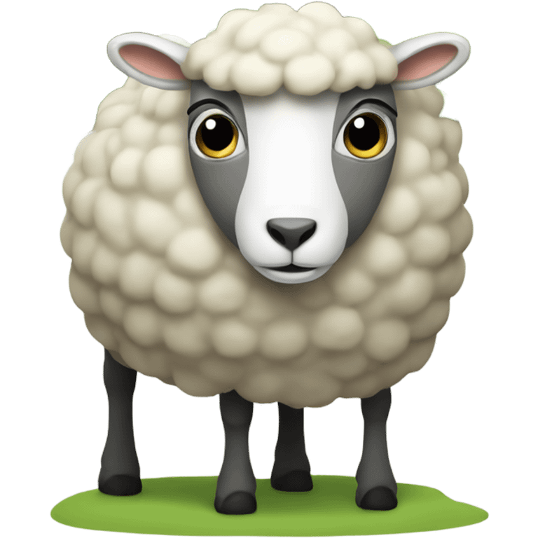 a sheep eats under a tree emoji