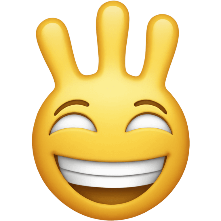 Smily face with two fingers up emoji