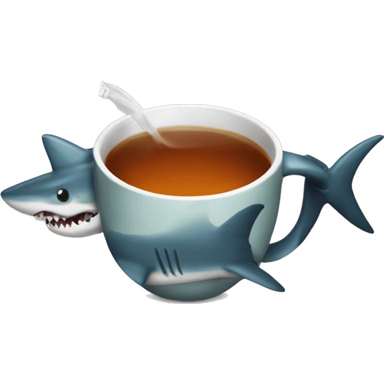 A shark drinking tea emoji