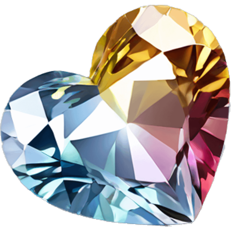 Heart shaped 56-carat mix color diamond emoji