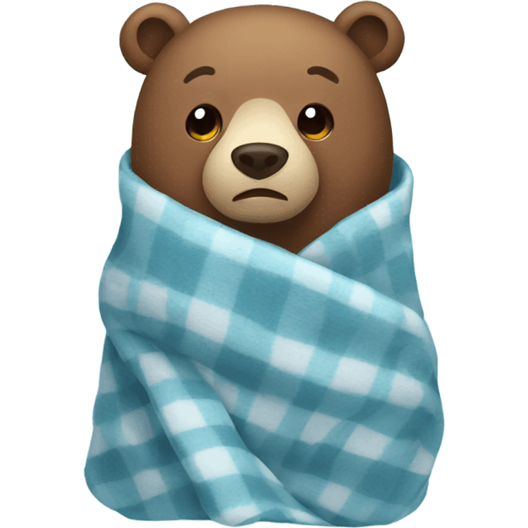 bear cozy in blanket emoji