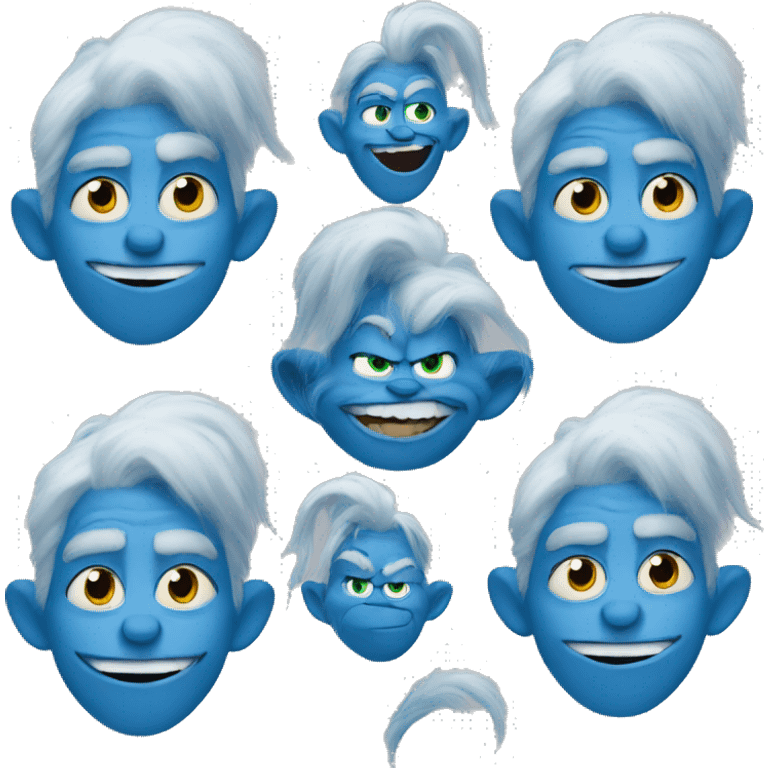 Blue grinch smiling emoji