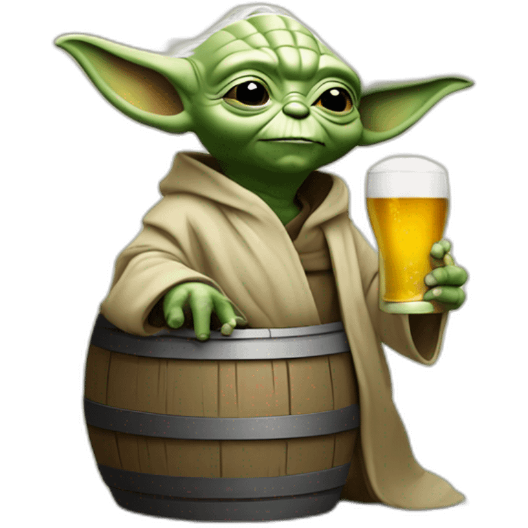 Yoda qui bois une bière emoji