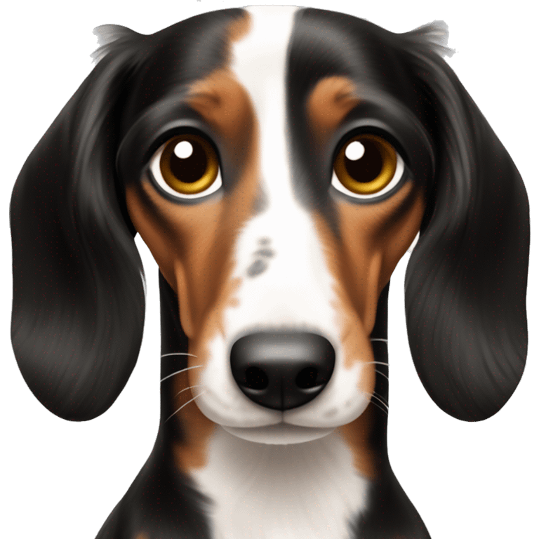 Piebald longhair dachshund  emoji