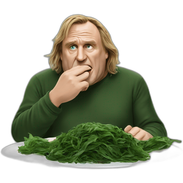 Depardieu eating seaweed emoji