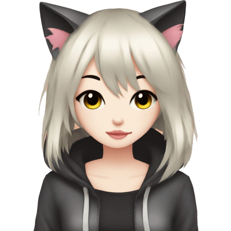 Cute Edgy Anime Emo CatLady emoji