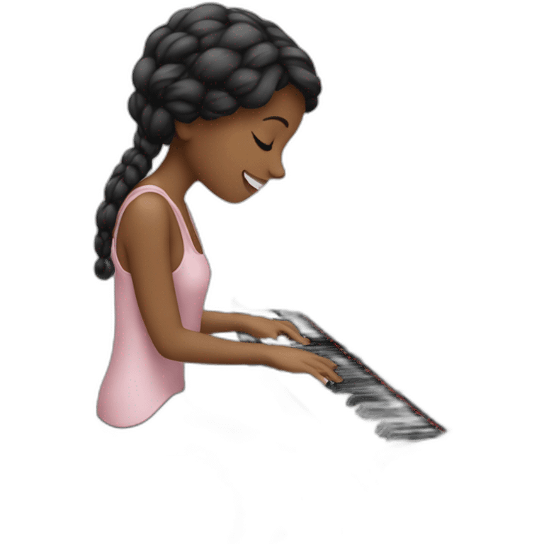 pianist girl with piano emoji